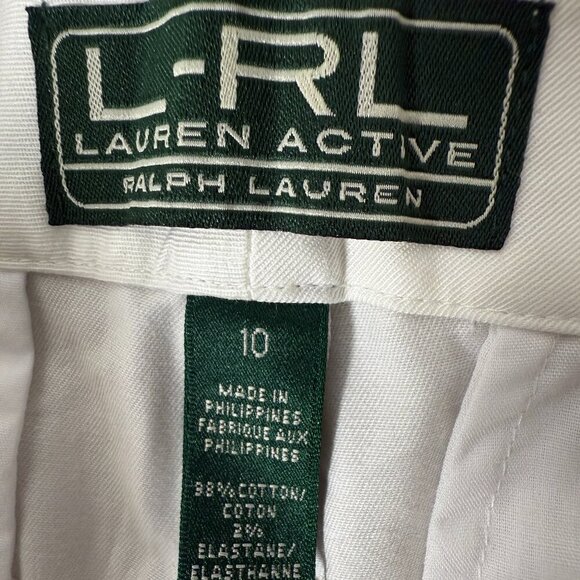 L-RL Ralph Lauren NWT White Golf Active Shorts Size 10 - Picture 2 of 7